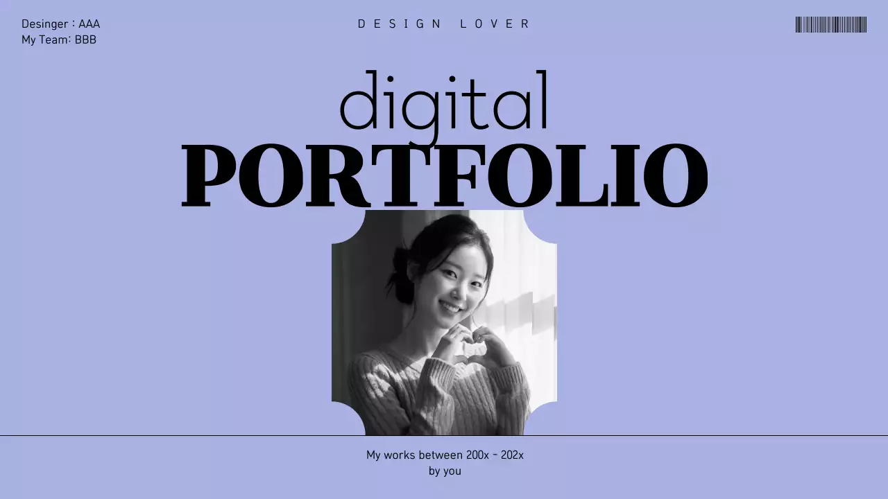 Purple modern portfolio document