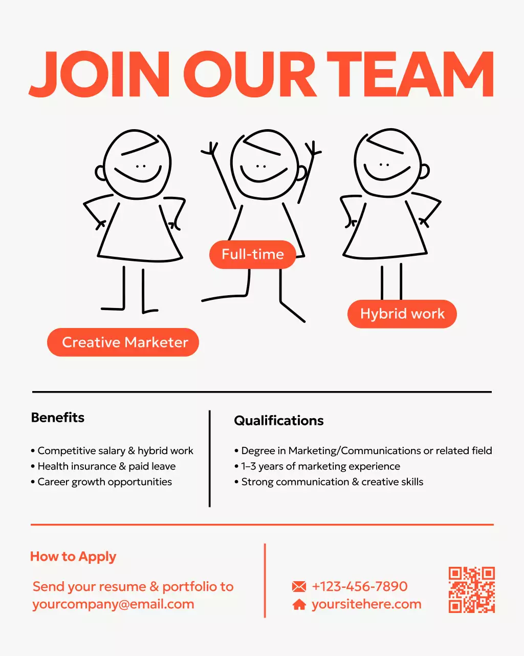 Publicação de anúncio de recrutamento simples bege no Instagram