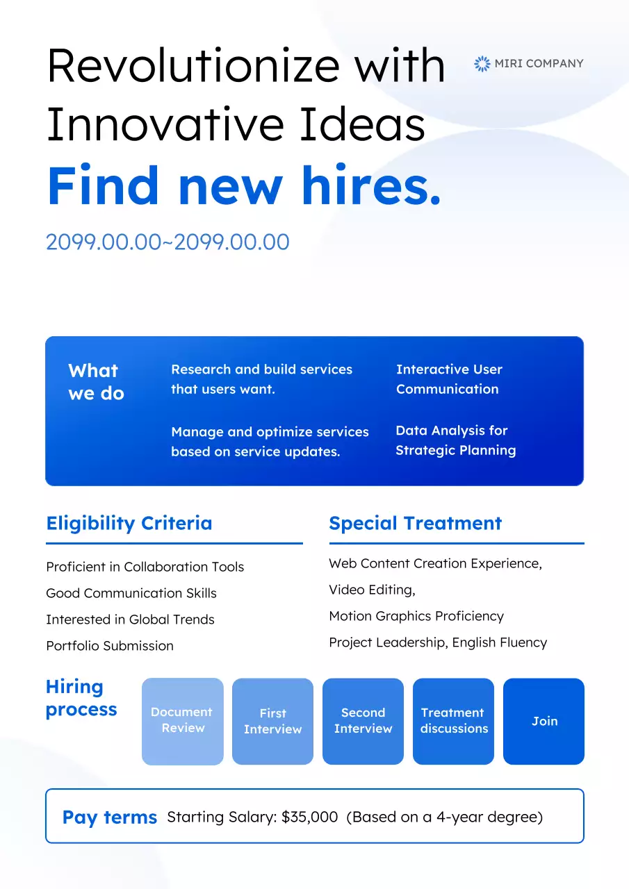 Blue Modern Recruitment Announcement