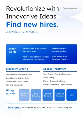 Blue Modern Recruitment Announcement