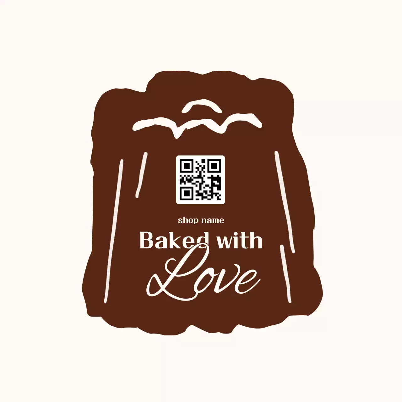 茶色 シンプル ベーカリー ステッカー イラスト