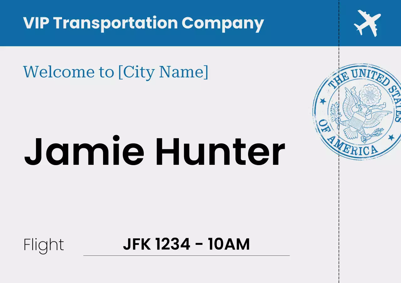 Blue Modern Travel Invitation Sign