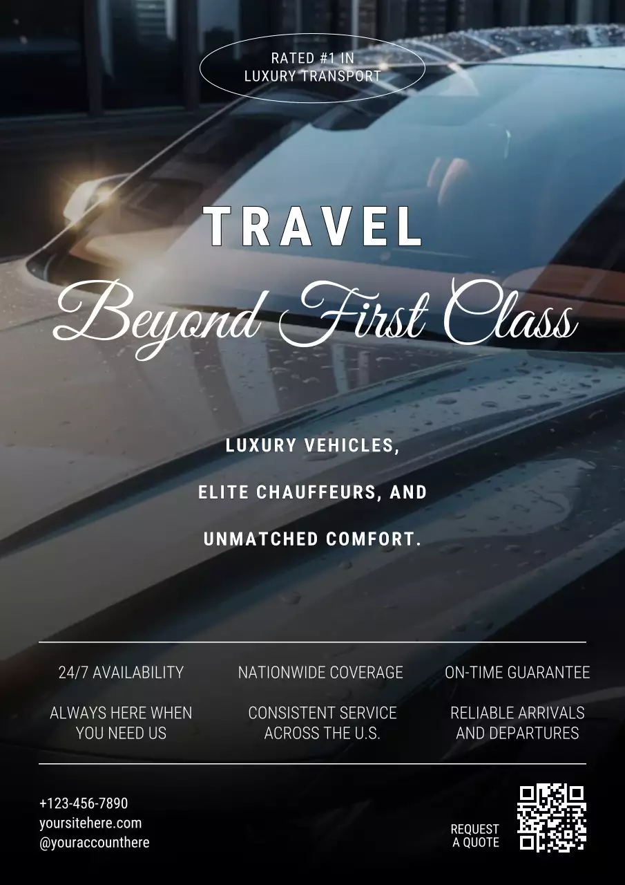 Grey Luxury Travel Transportation Promotion Poster