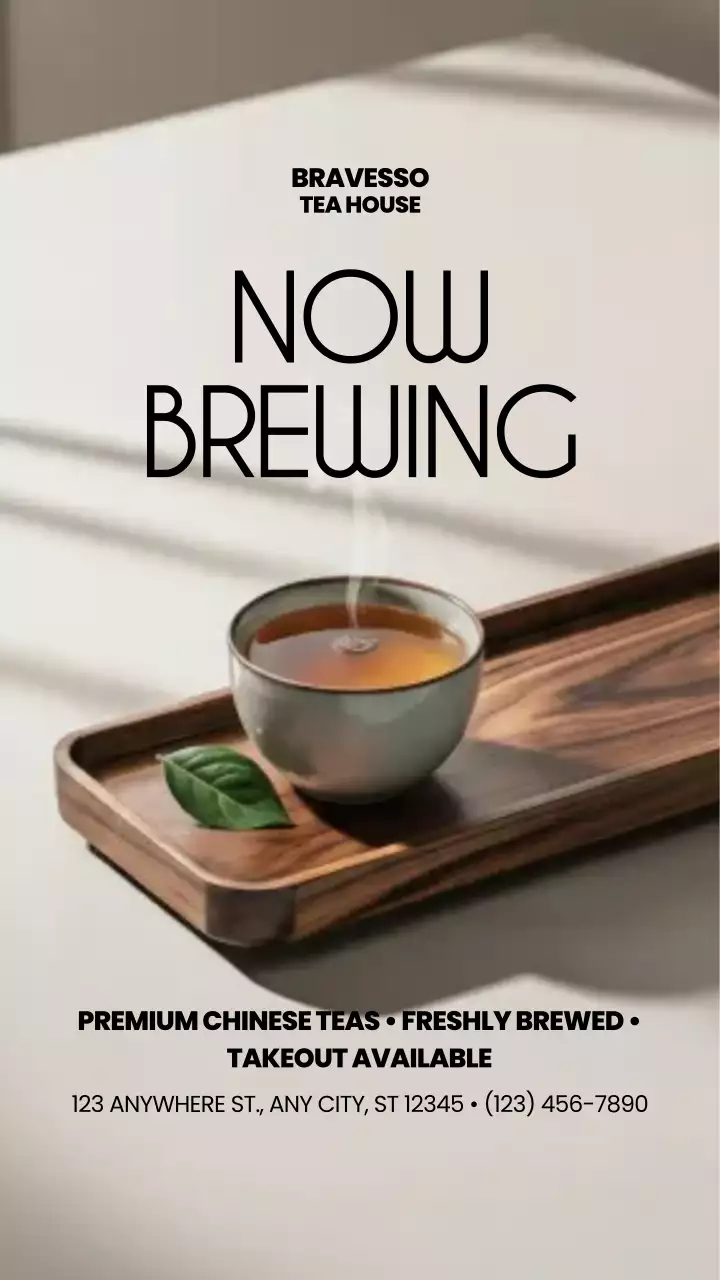 Publicação no Instagram sobre chá minimalista marrom