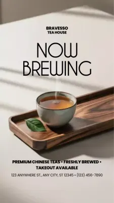 Publicação no Instagram sobre chá minimalista marrom