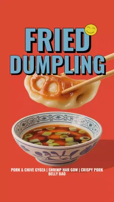 Red Bold Dumpling Promotion Instagram Story