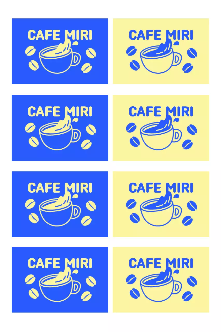 노랑 모던 카페 로고