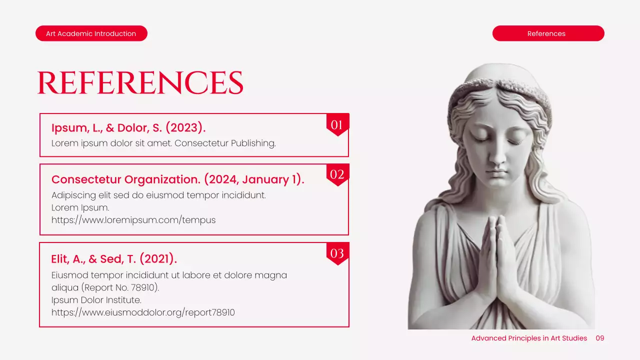 Red Classic Art Lecture Presentation