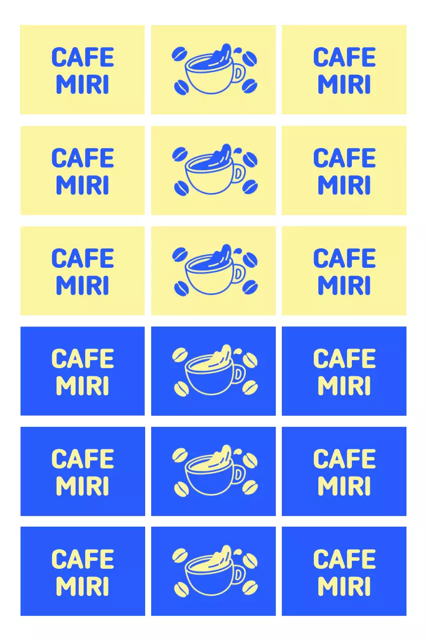 노랑 심플 카페 로고