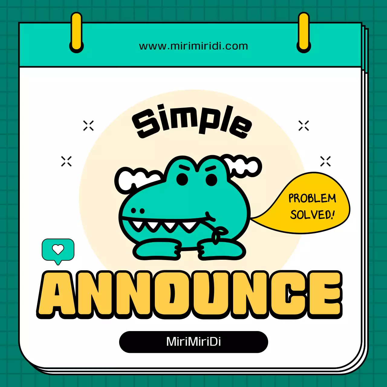 Teal Simple Announcement Notice Social Media Post