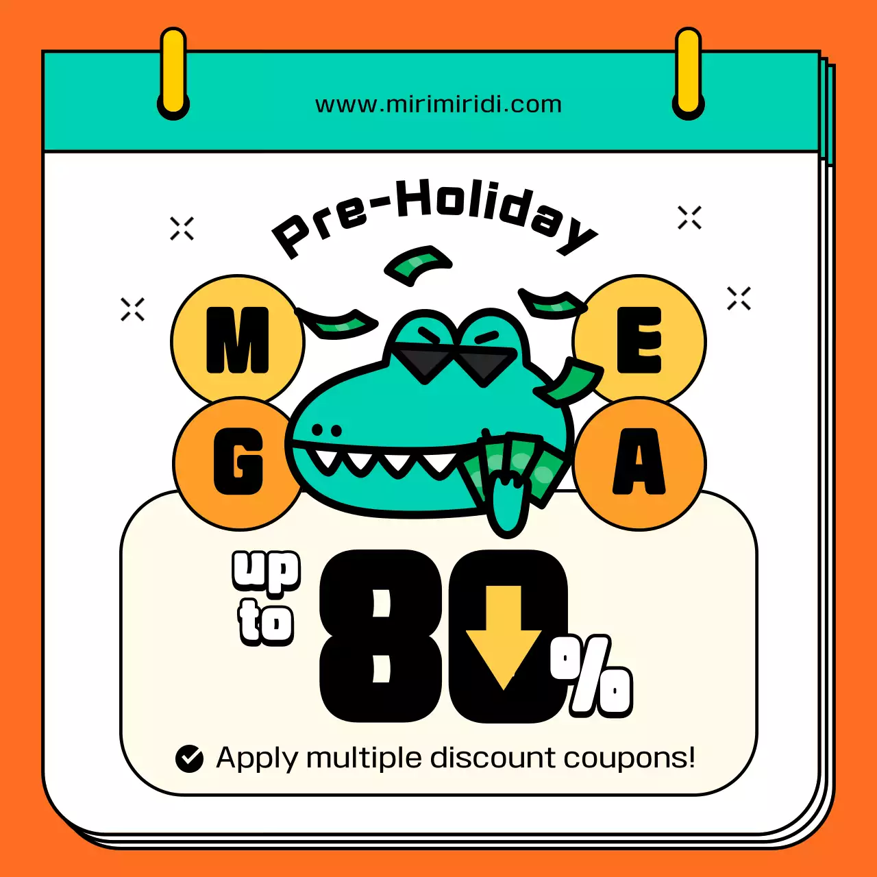 Orange Trendy Sale Promotion Social Media Post