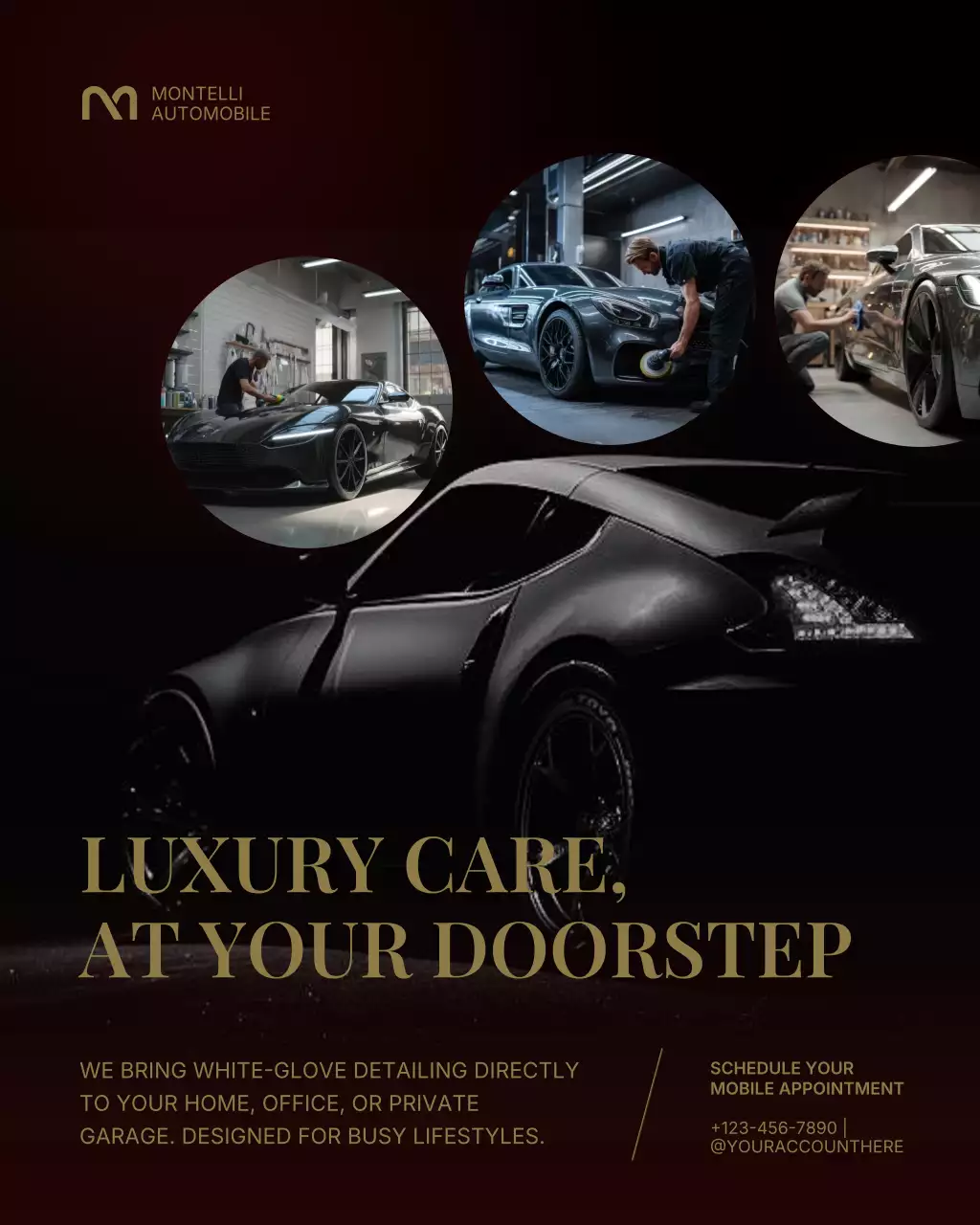 Black and Red Minimalist Luxury Automobile Detailing Promotion Instagram Post