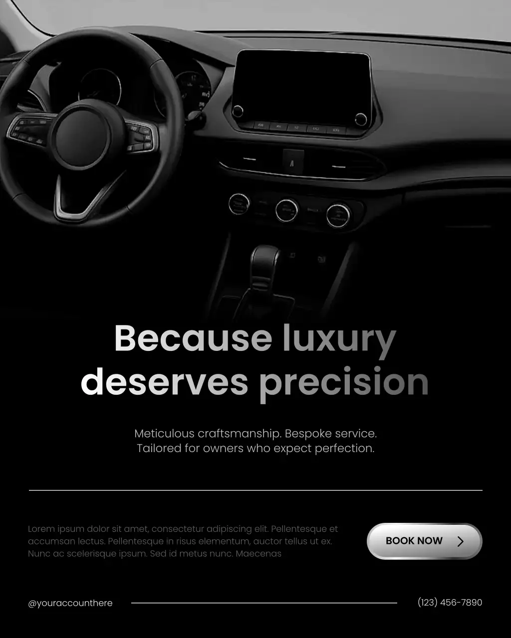 Black Elegant Car Advertisement Instagram Post