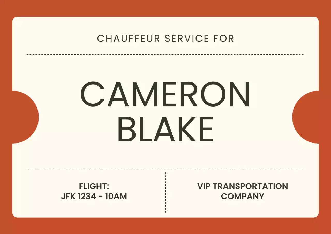 Cream and Orange Minimalist Airport Meet and Greet Sign Poster