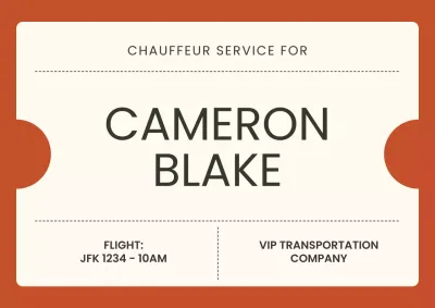 Cream and Orange Minimalist Airport Meet and Greet Sign Poster