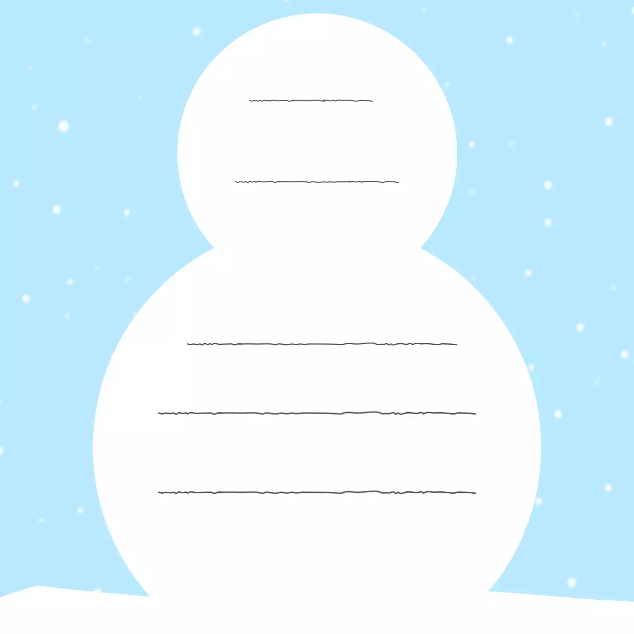 하늘색 심플 겨울 눈사람 문구