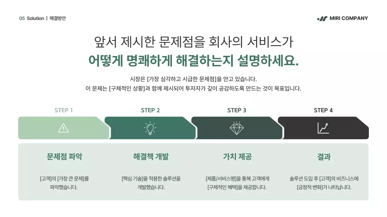 초록 모던 비즈니스 IR덱 제안서