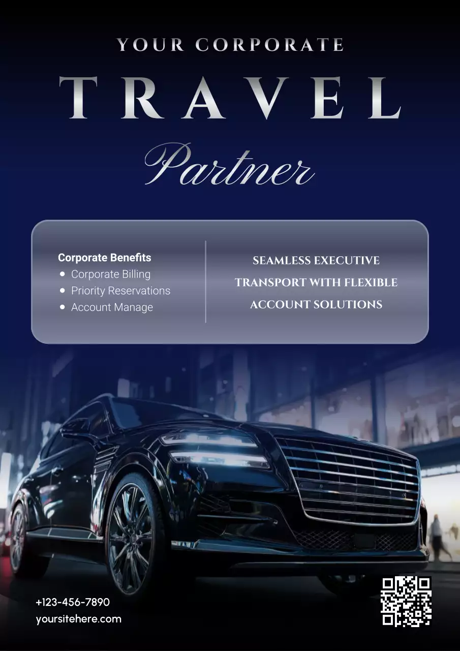 Navy Elegant Travel Transportation Promotion Flyer