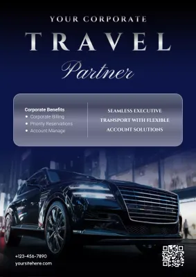 Navy Elegant Travel Transportation Promotion Flyer