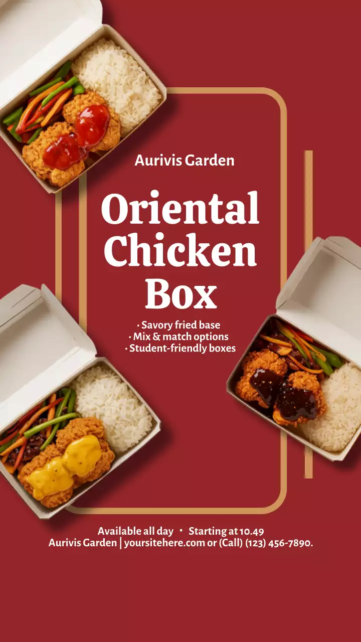 Red Modern Chicken Advertisement Instagram Story