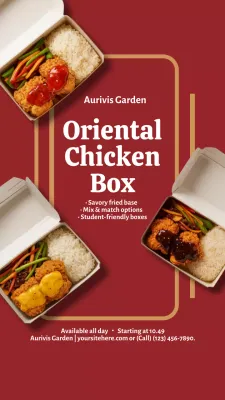 Red Modern Chicken Advertisement Instagram Story