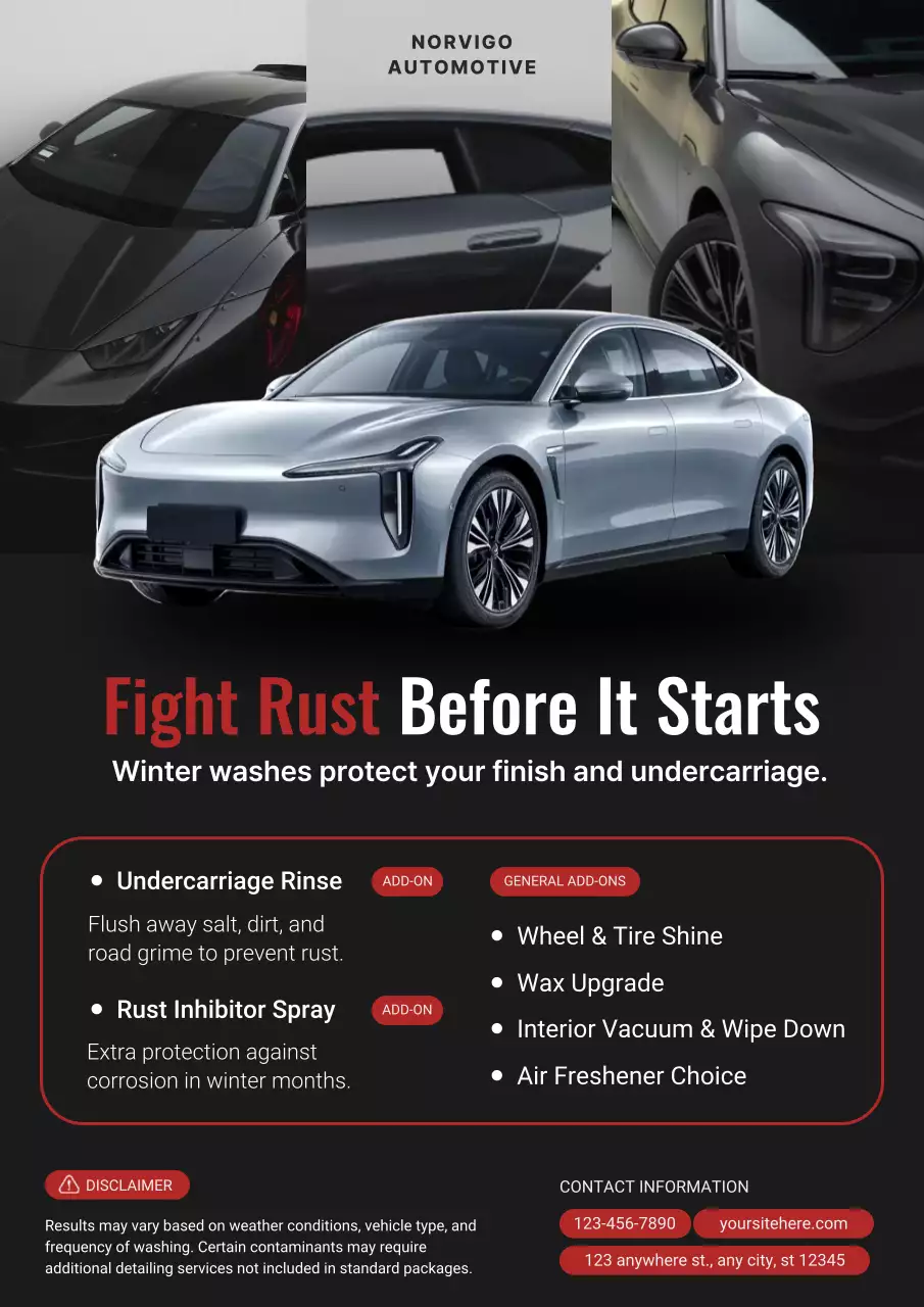 Red and Black Modern Bold Car Service Seasonal Campaign Poster