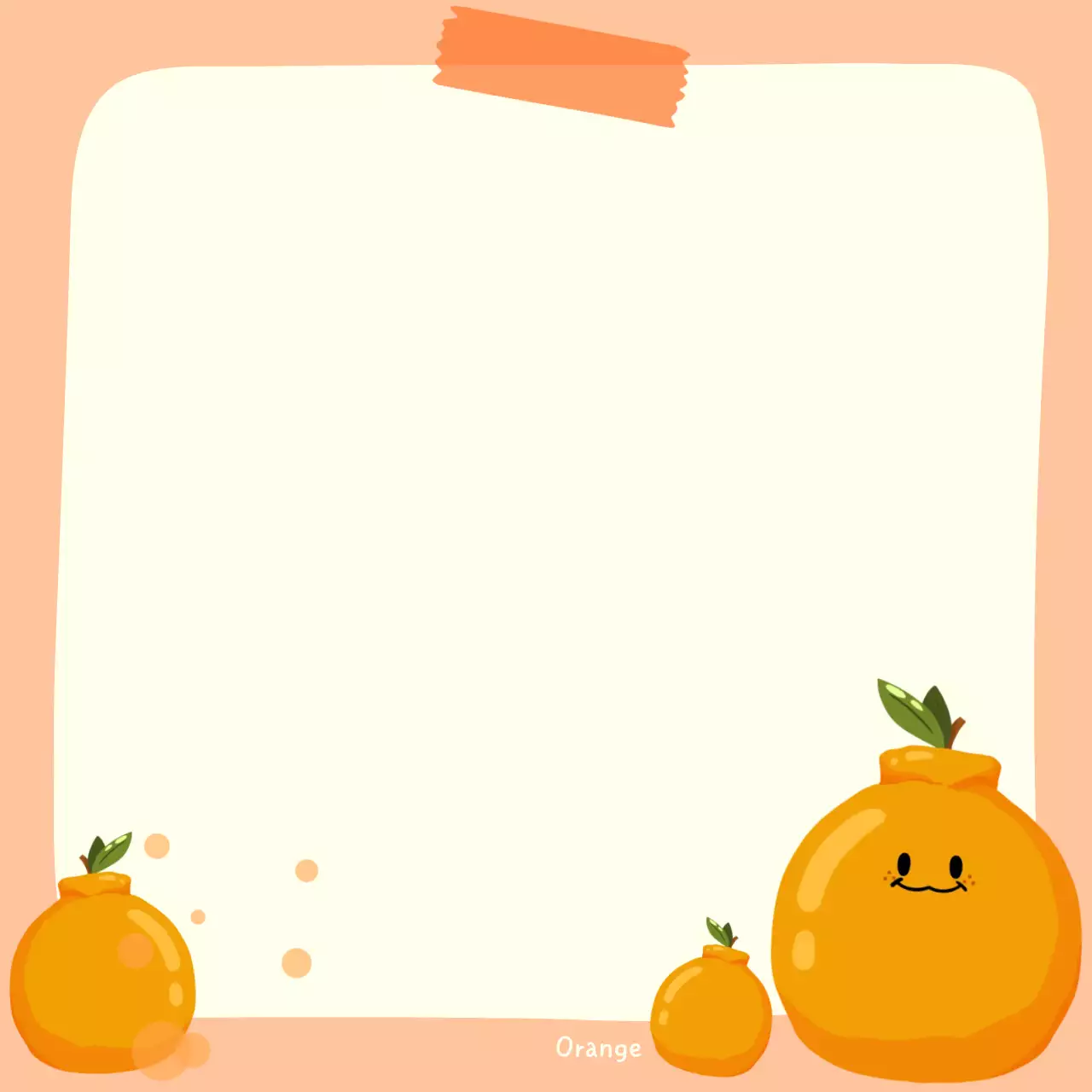 주황 아기자기한 과일 편지지