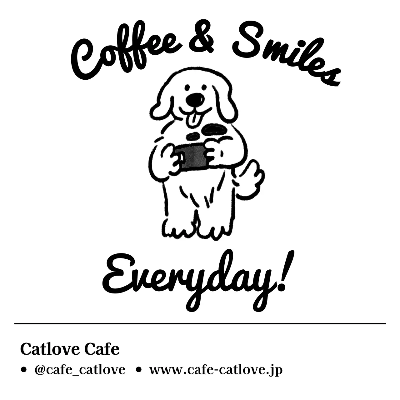 白黒 シンプル カフェ ロゴ カジュアル