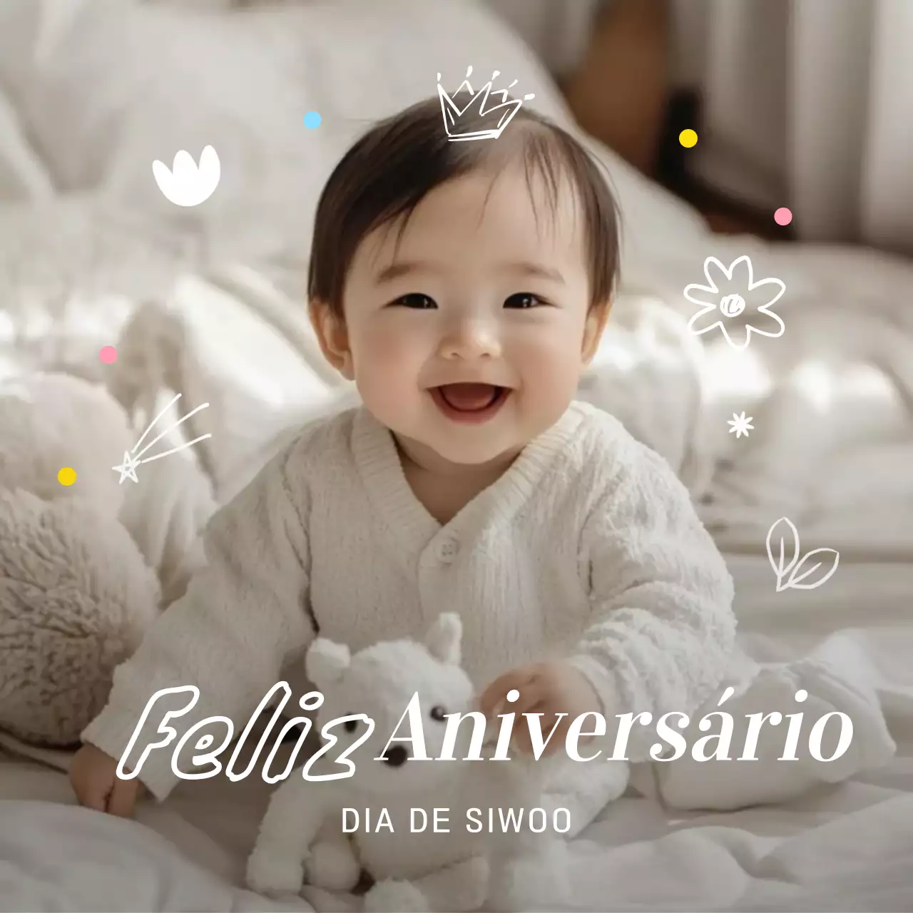 Festa de aniversário do bebê branco