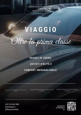 Poster promozionale per viaggi di lusso in grigio