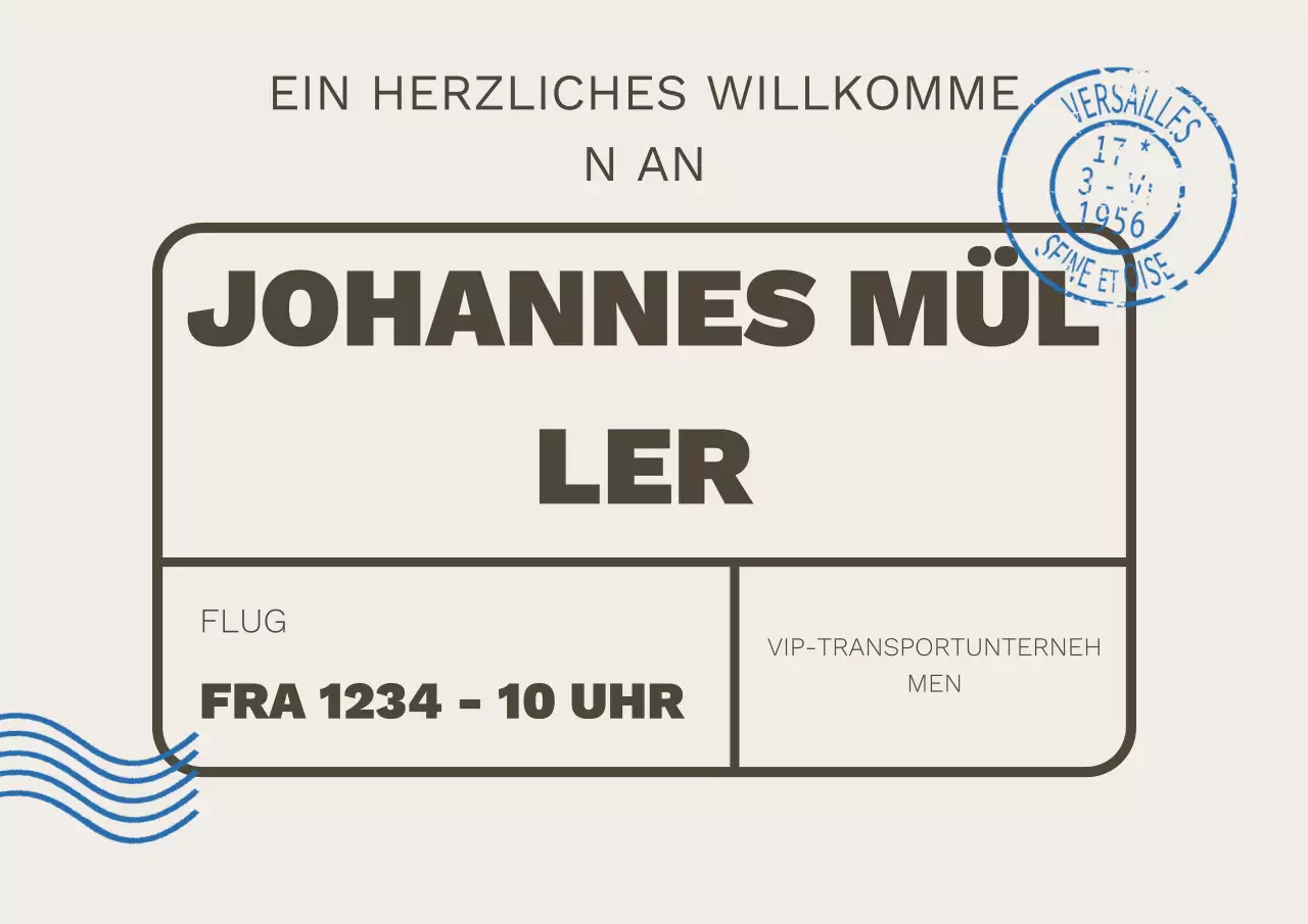 Beiges klassisches Willkommenseinladungsplakat