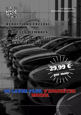 Affiche promotionnelle du lave-auto moderne bleu