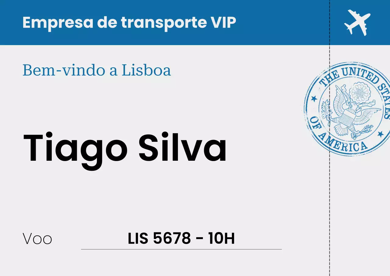 Placa de convite de viagem moderna azul