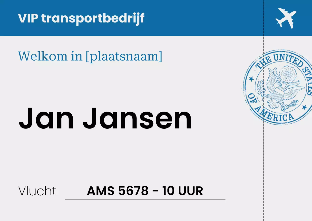 Blauw modern reisuitnodigingsbord