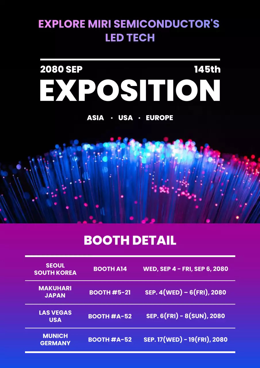 purple modern tech exhibition announcement