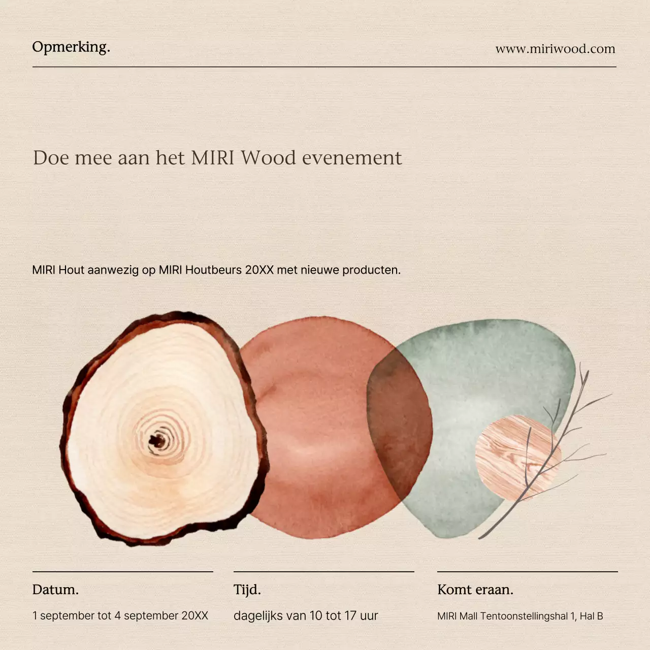 Beige Simple Wood Fair Deelnamegids