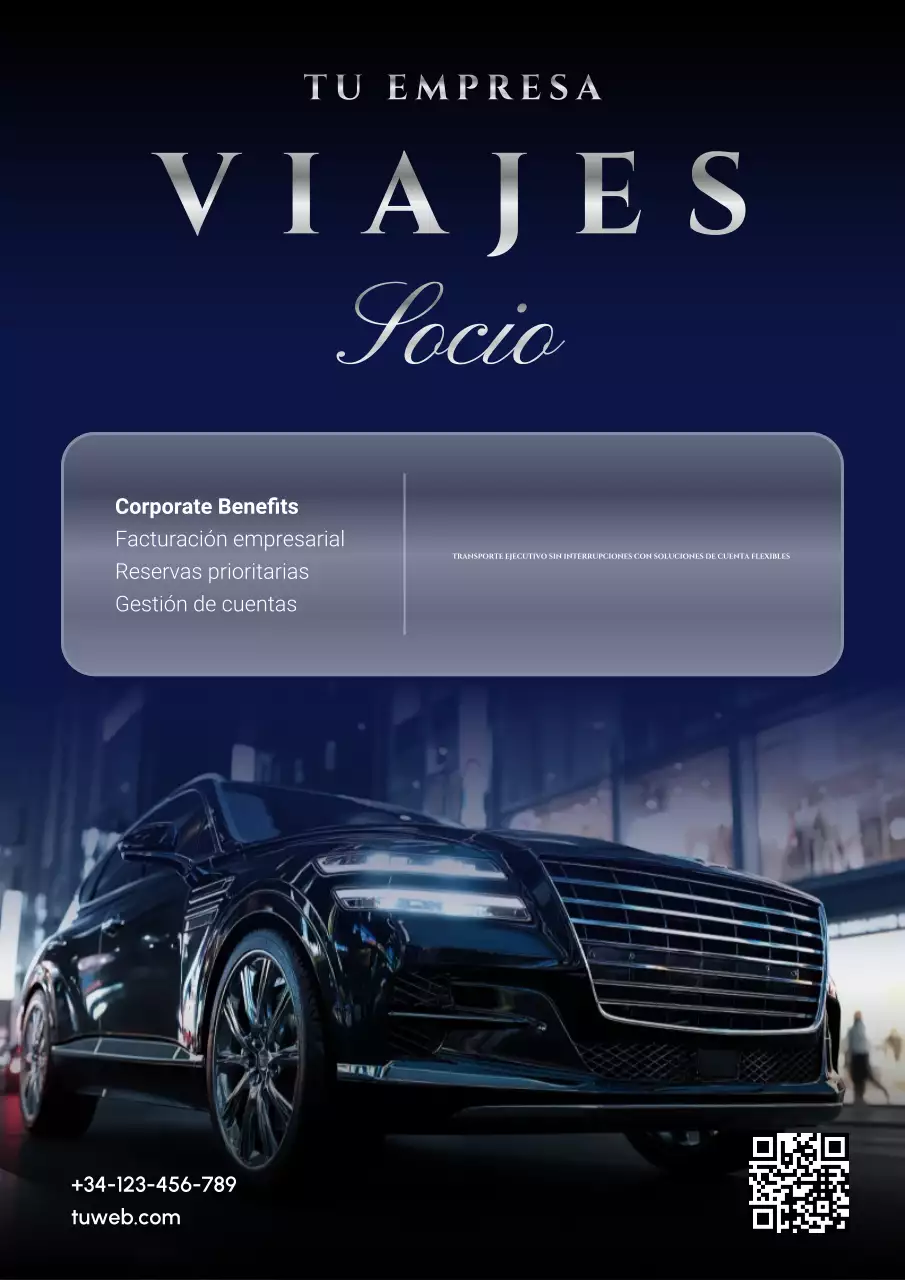 Folleto promocional de transporte de viajes elegantes de la Marina