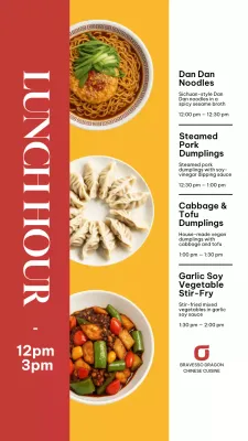 História do Instagram do Menu de Almoço Moderno Vermelho