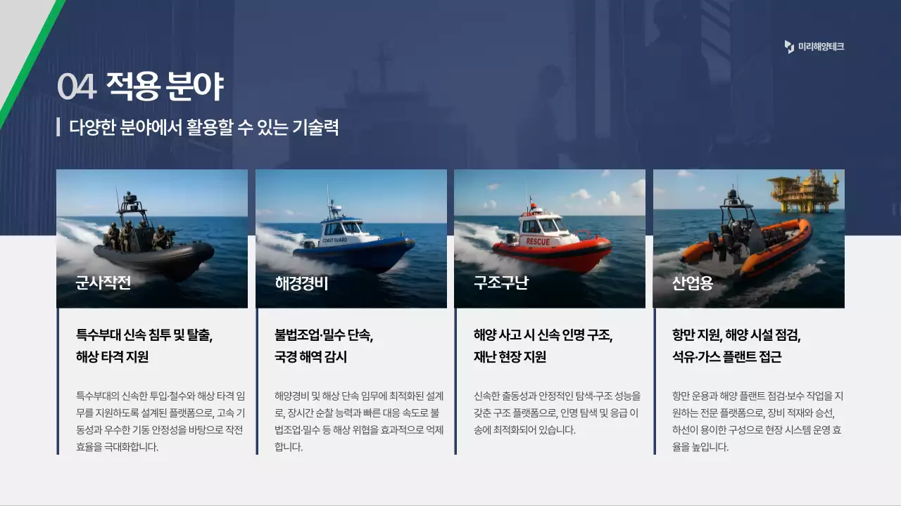 파랑 모던 해양 제품 소개