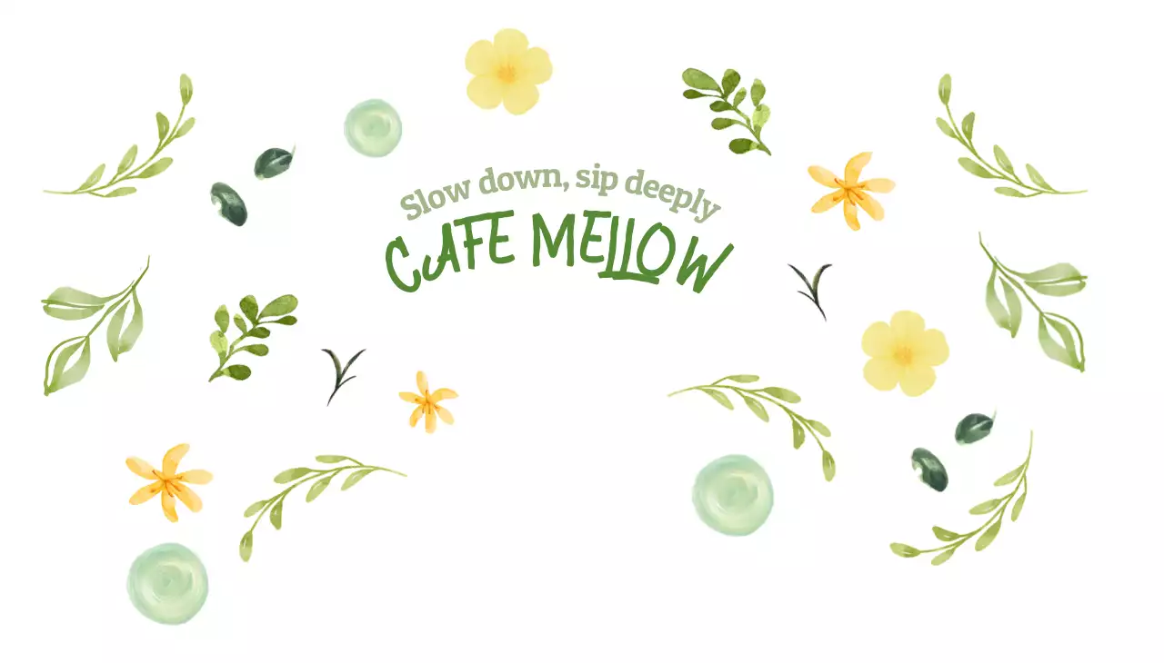 緑 ナチュラル カフェ ロゴ パターン