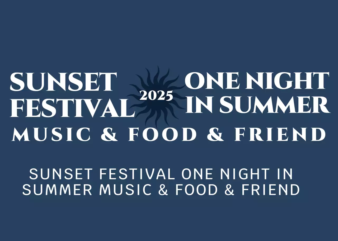 ネイビー モダン フェスティバル ロゴ テキストシンプル