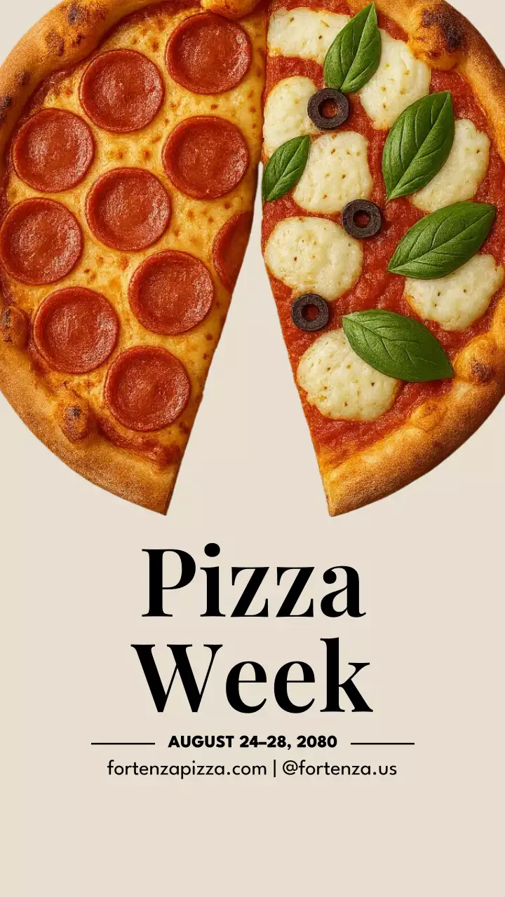 Postagem no Instagram do evento Bege Modern Pizza