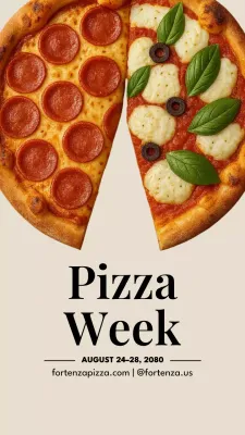 Postagem no Instagram do evento Bege Modern Pizza