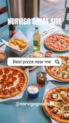 Blue Modern Pizza Advertisement Instagram Post