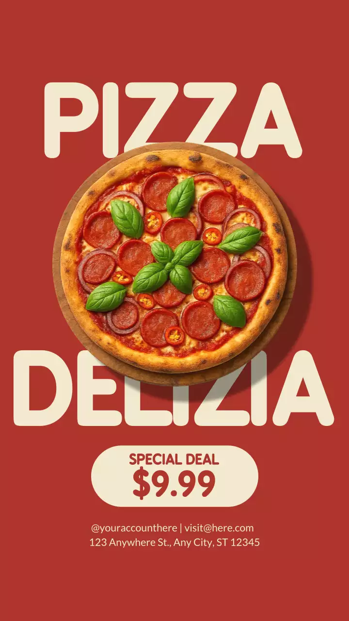 Red Bold Pizza promotion Instagram Post
