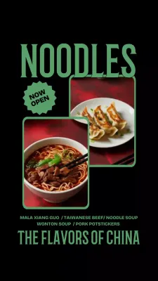 Green Modern Noodle Promotion Instagram Story
