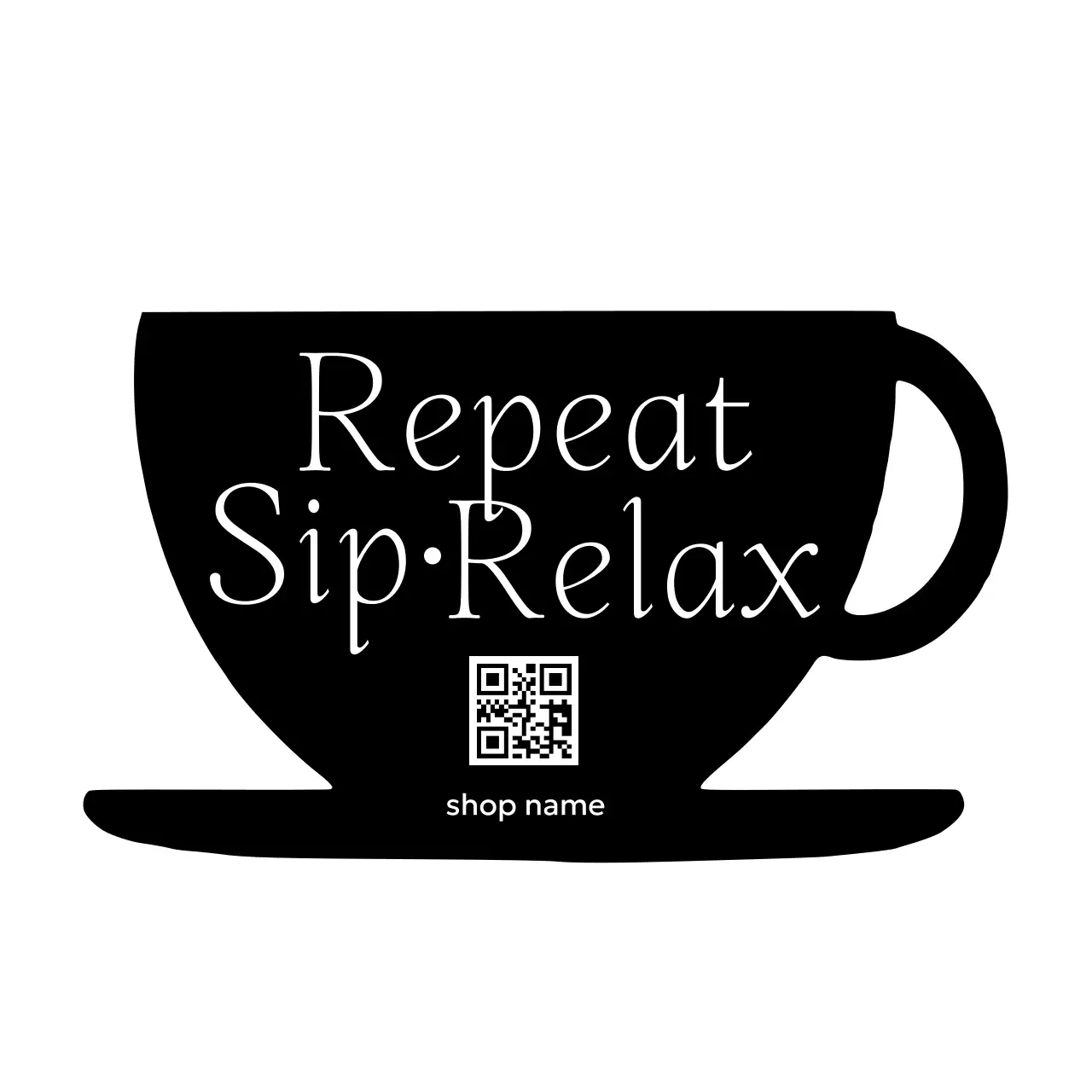 黒 シンプル カフェ ロゴ イラスト