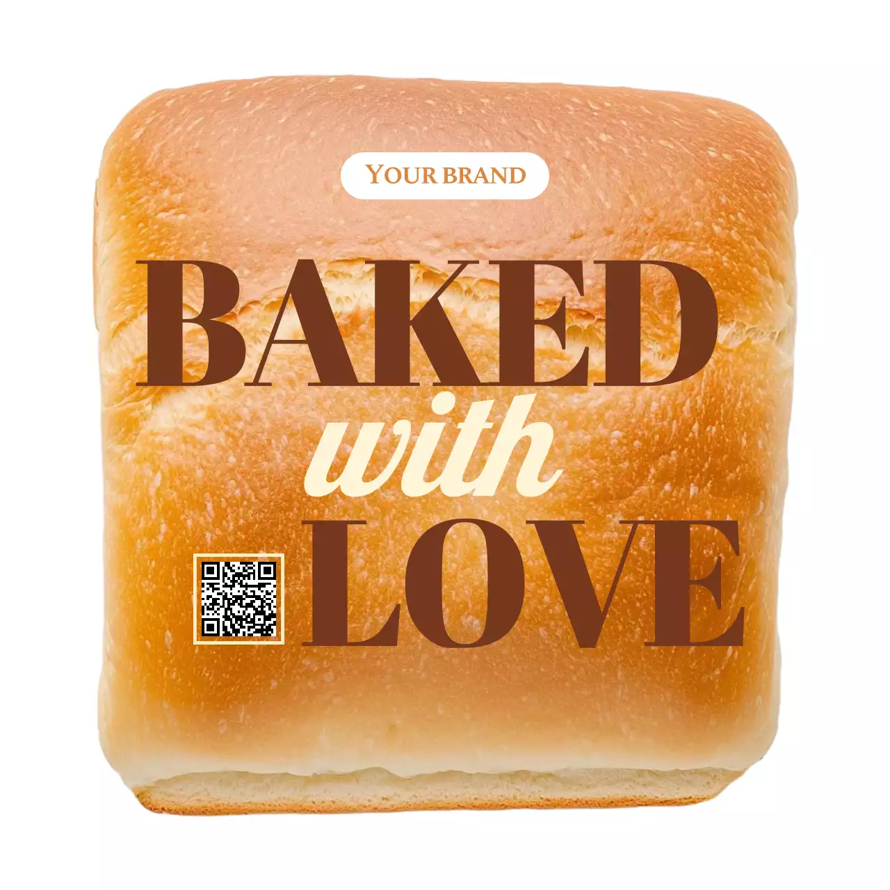 ベージュ シンプル パン ラベル 写真