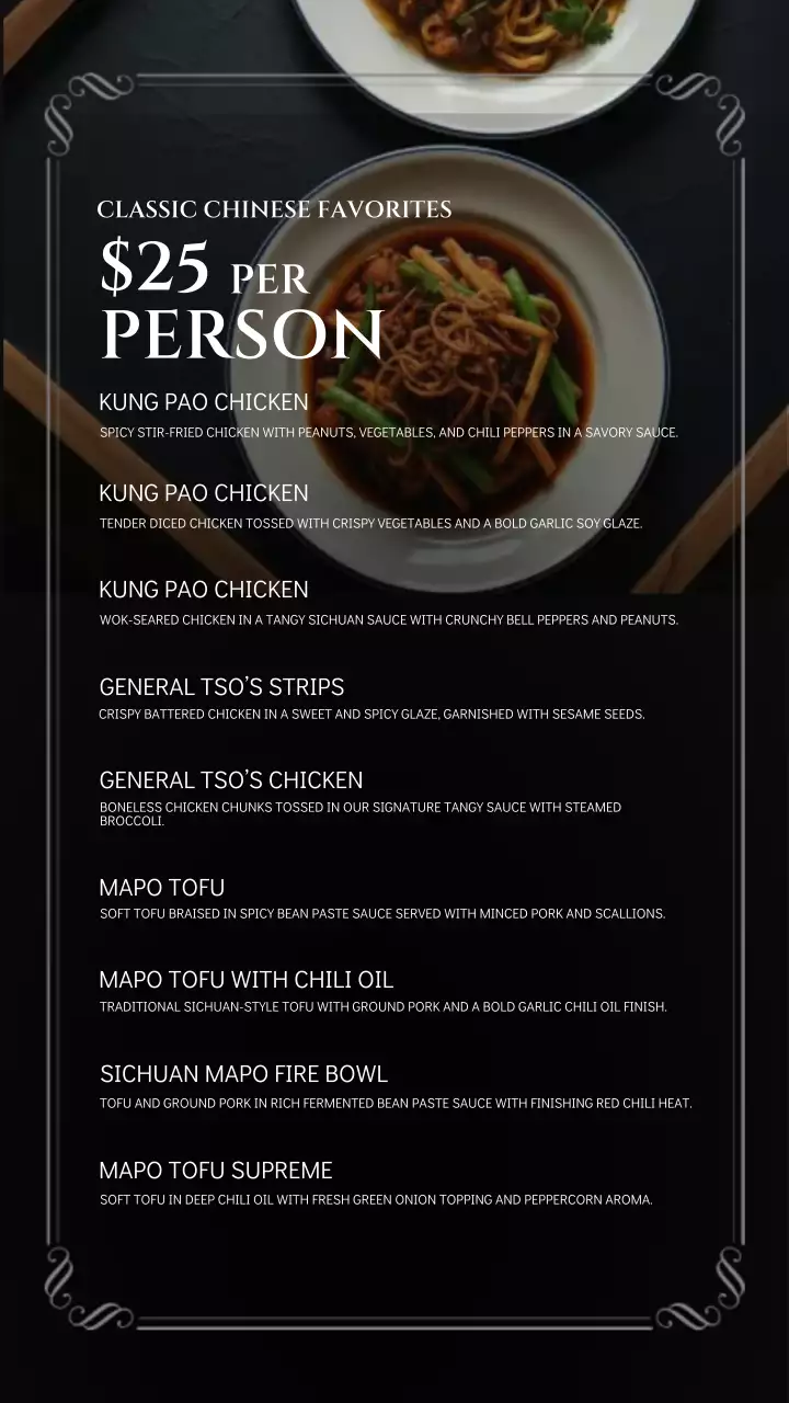 Black Elegant Chinese Menu Instagram Story