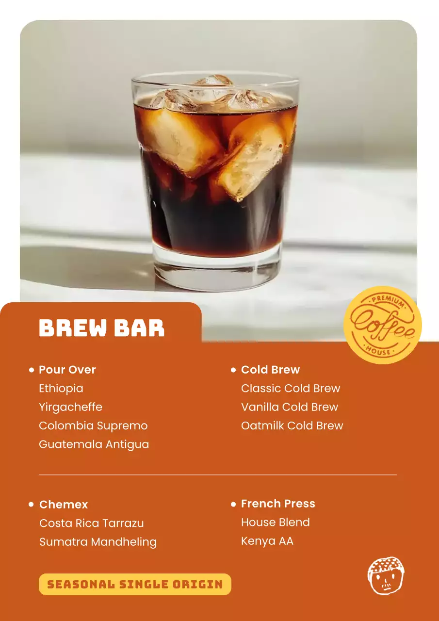 Brown Modern Coffee Menu